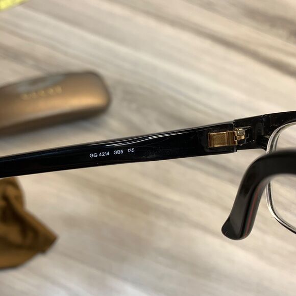 GUCCI GG 4214 GB5 BLXK 54/16/135 FLEX HINGE EYEGLASSES FRAME w/ Case Dust Cloth - Picture 9 of 16
